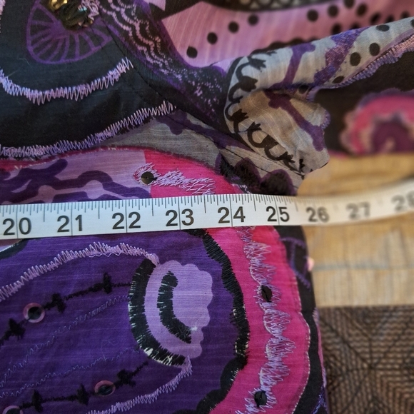 Choices Women Purple Paisley Print Lightweight Button Front Jacket Size 2X - Picture 8 of 9